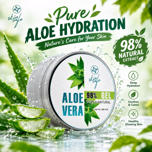Skin Cafe Pure & Natural Aloe Vera gel jar authentic skincare product