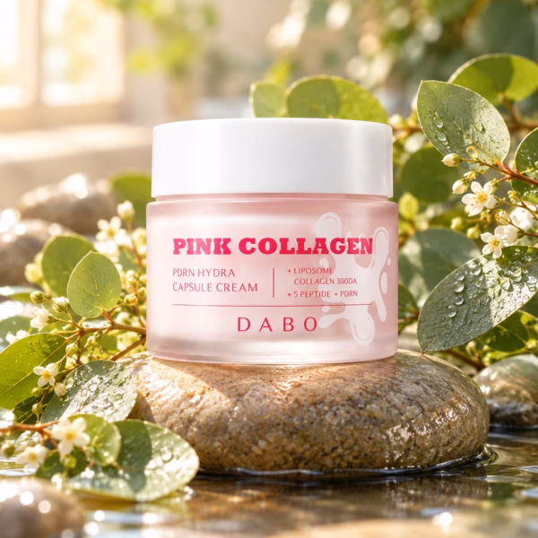 Authentic Dabo PDRN Hydra Capsule Cream packaging with pink capsules