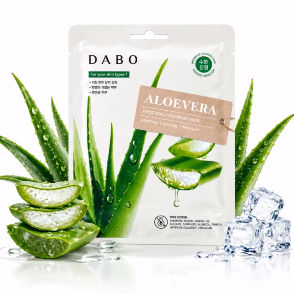 Authentic DABO Aloe Vera Sheet Mask for intense hydration and soothing care