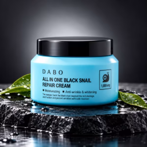 Authentic DABO Black Snail Repair cream jar on a pristine background