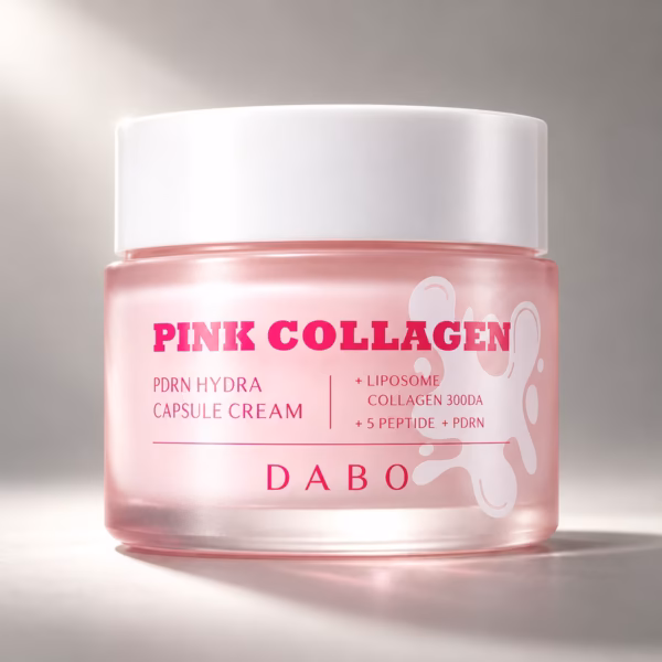 Authentic Dabo PDRN Hydra Capsule Cream packaging with pink capsules