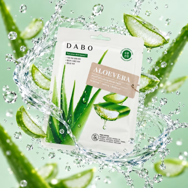Authentic DABO Aloe Vera Sheet Mask for intense hydration and soothing care