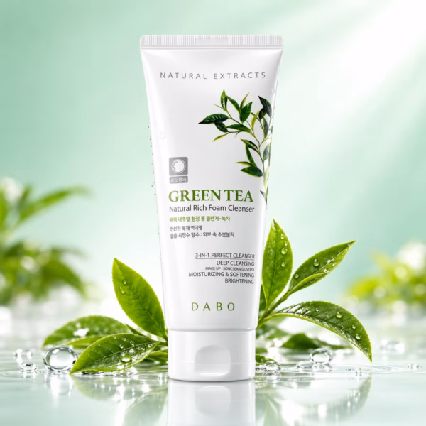 Dabo Green Tea Foam Cleanser 150ml tube for deep cleansing and sebum control