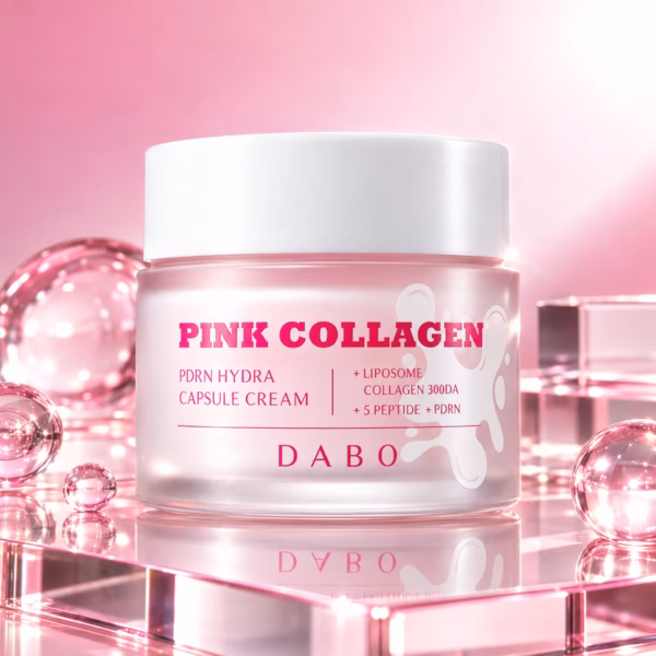 Authentic Dabo PDRN Hydra Capsule Cream packaging with pink capsules