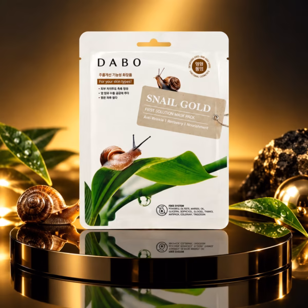 Authentic DABO Snail Gold Sheet Mask for deep hydration and anti-aging