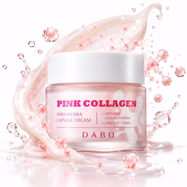 Authentic Dabo PDRN Hydra Capsule Cream packaging with pink capsules