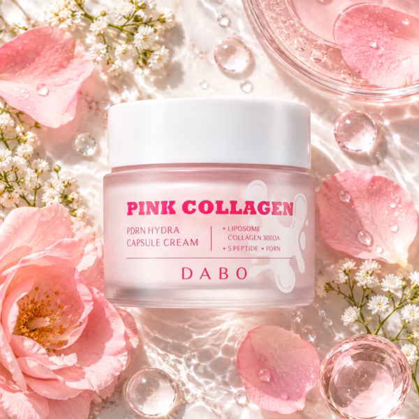 Authentic Dabo PDRN Hydra Capsule Cream packaging with pink capsules