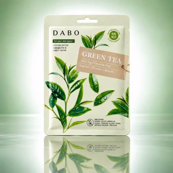 Authentic DABO Green Tea Sheet Mask 23gm for acne and hydrating skin care