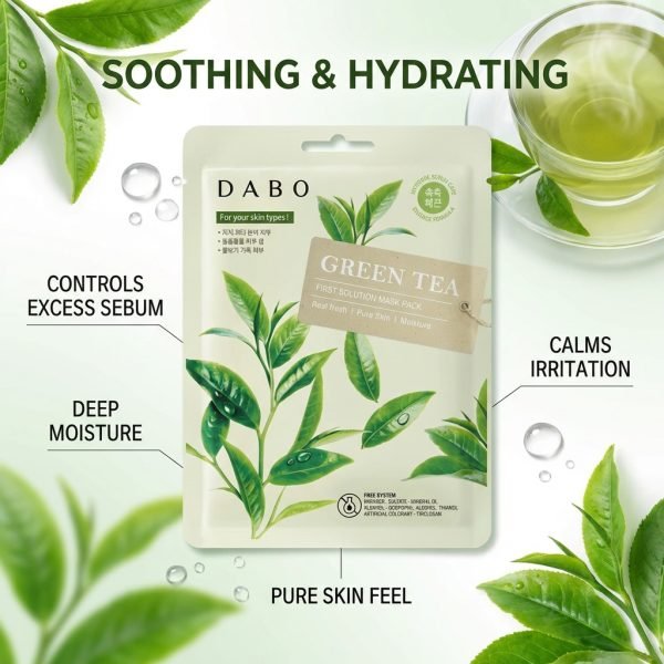 dabo green tea sheet mask - 23gm