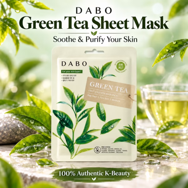 Authentic DABO Green Tea Sheet Mask 23gm for acne and hydrating skin care