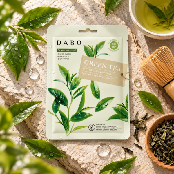 Authentic DABO Green Tea Sheet Mask 23gm for acne and hydrating skin care