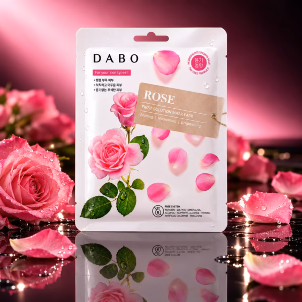 Authentic DABO Rose Sheet Mask Korean skincare packaging