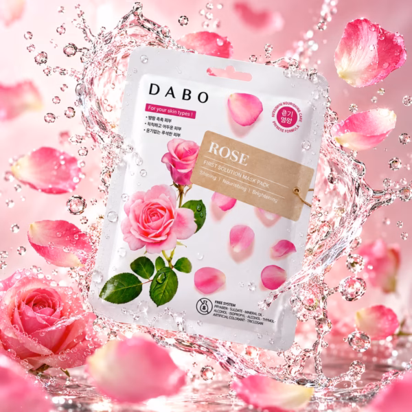 Authentic DABO Rose Sheet Mask Korean skincare packaging