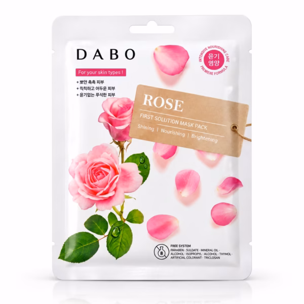 Authentic DABO Rose Sheet Mask Korean skincare packaging