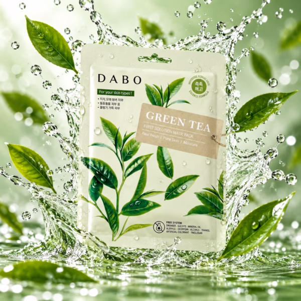 Authentic DABO Green Tea Sheet Mask 23gm for acne and hydrating skin care