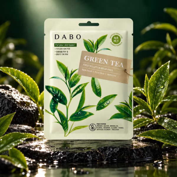 Authentic DABO Green Tea Sheet Mask 23gm for acne and hydrating skin care