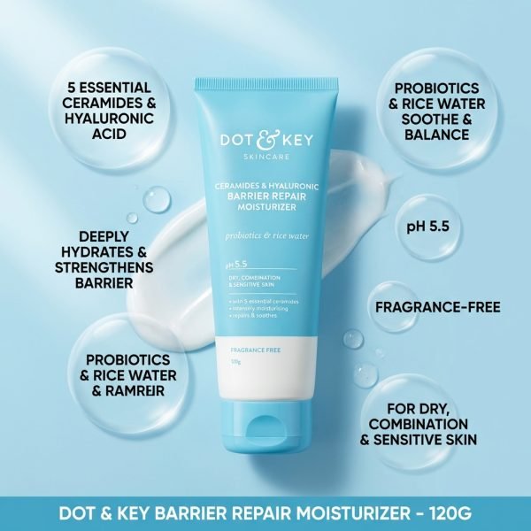 dot & key barrier repair moisturizer with ceramides & hyaluronic - 120gm
