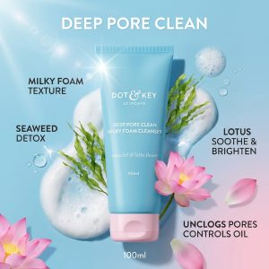 dot & key deep pore foaming face wash - 100ml
