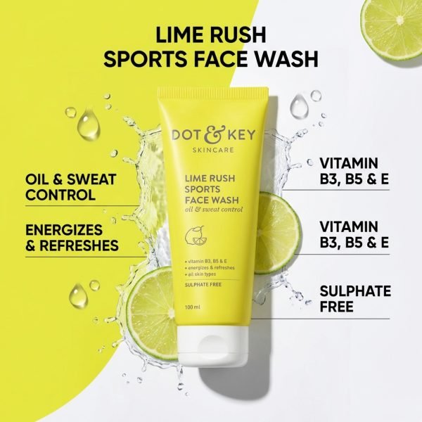 dot & key lime rush sports facewash - 100ml