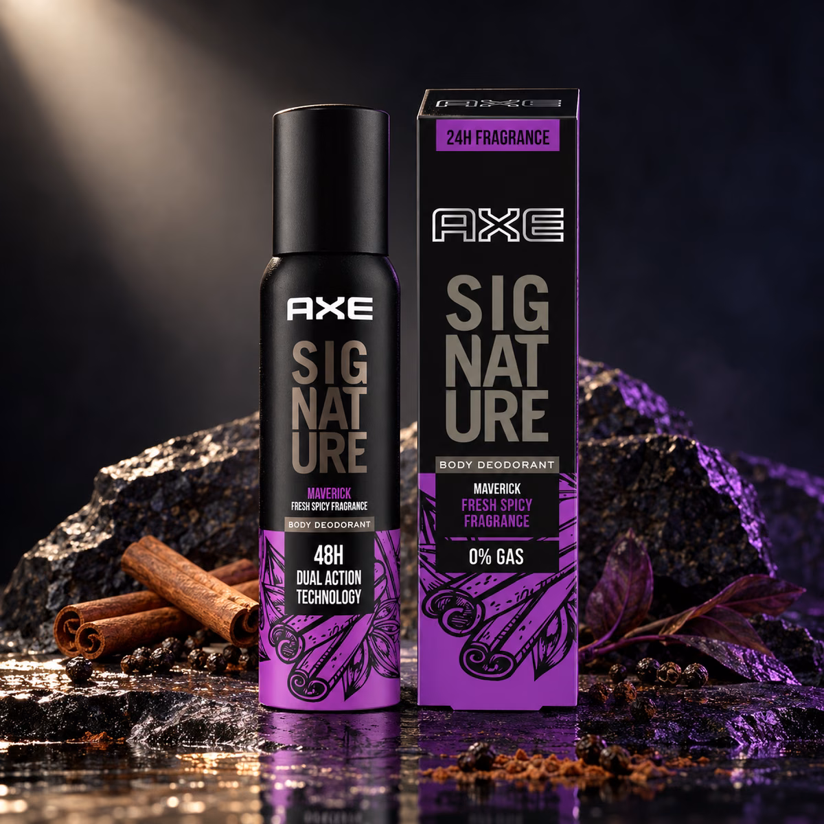 Authentic axe signature maverick 122ml no-gas body perfume for men