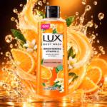 Authentic lux orange blossom & vitamin c body wash 245ml bottle for radiant skin