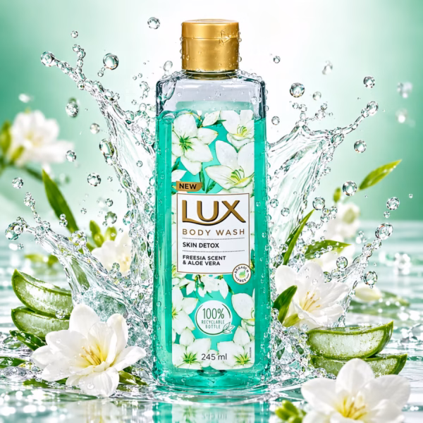 Authentic lux freesia & aloe vera body wash 245ml bottle