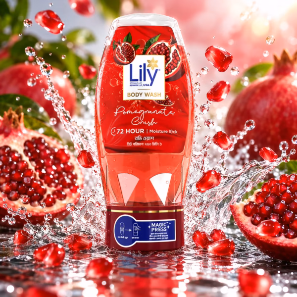 Authentic lily pomegranate crush body wash 250ml bottle