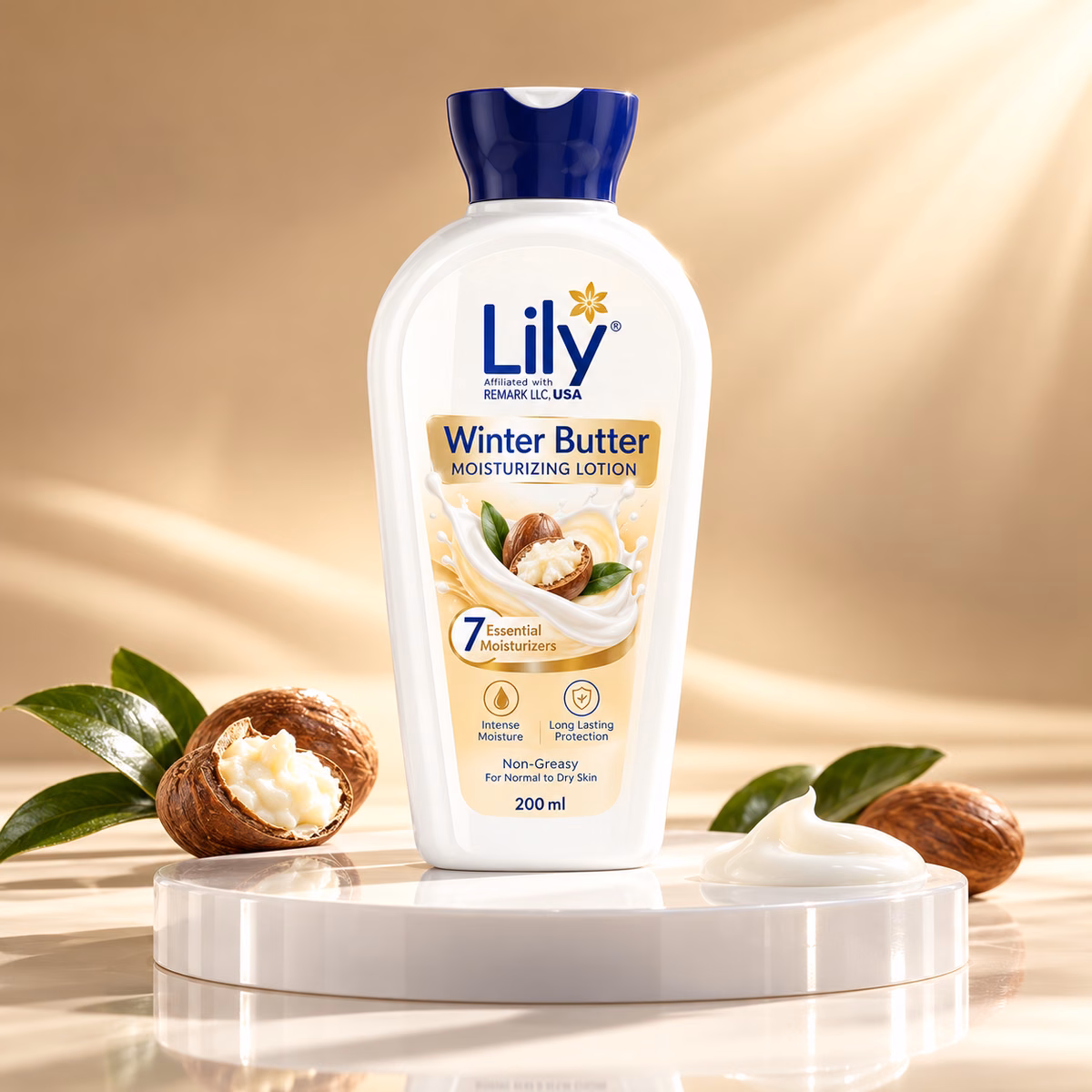 Authentic lily winter butter moisturizing skin lotion 200ml bottle