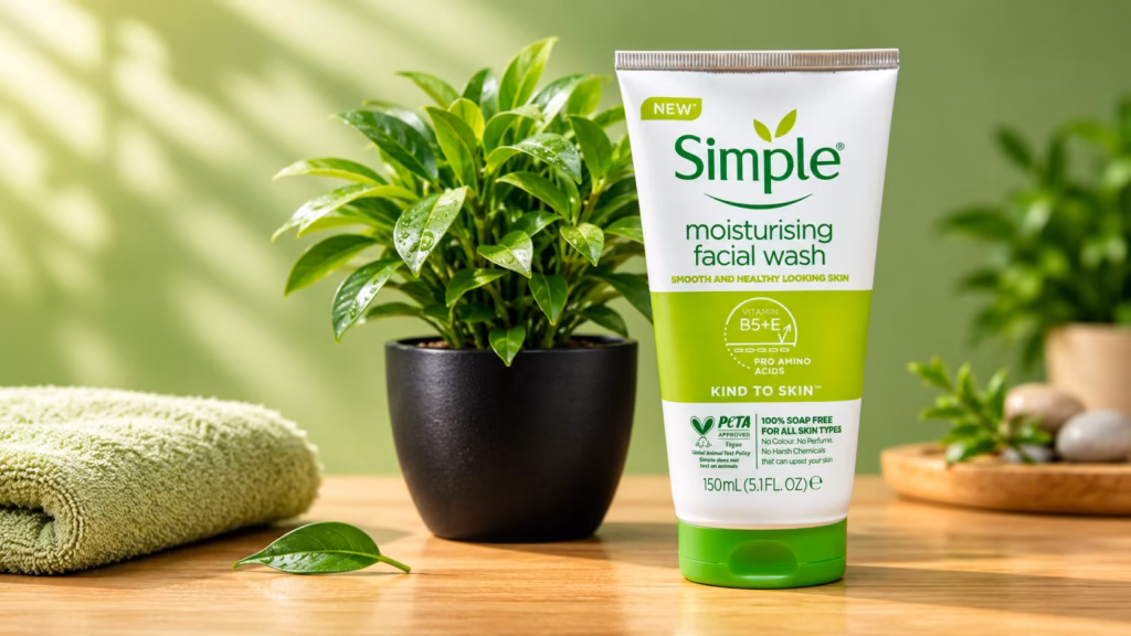 Simple Facial Wash in a Fresh Green Spa Setting