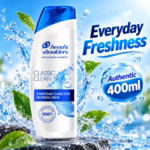 Authentic head & shoulders classic clean anti dandruff shampoo 400ml bottle