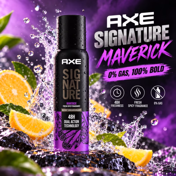 Authentic axe signature maverick 122ml no-gas body perfume for men