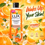 Authentic lux orange blossom & vitamin c body wash 245ml bottle for radiant skin