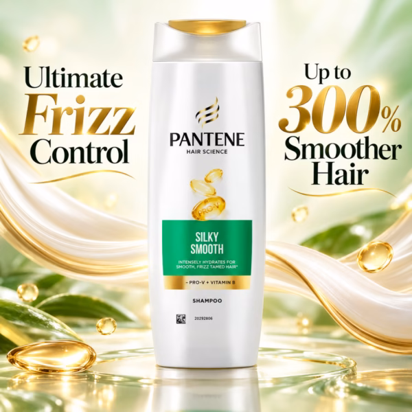 pantene hair science silky smooth shampoo 340ml bottle