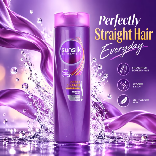 Authentic sunsilk perfect straight shampoo purple bottle 300ml