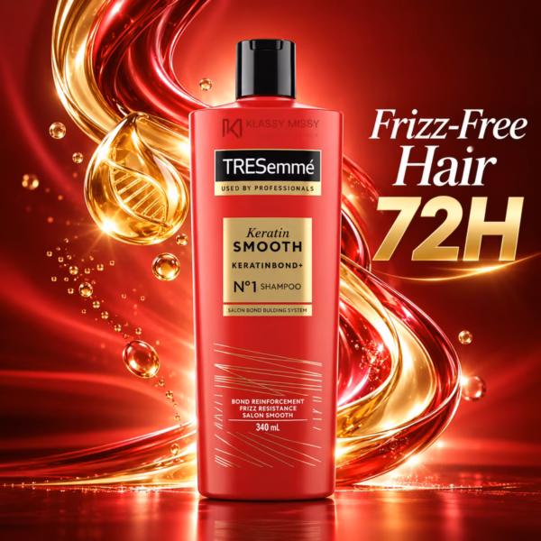Authentic tresemmé keratin smooth shampoo 340ml bottle in red and white