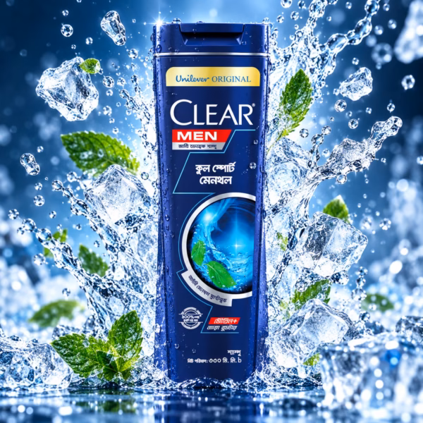 authentic clear men cool sport menthol anti dandruff shampoo bottle