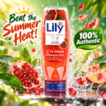 Authentic lily melon fresh body wash 500ml bottle with green melon graphics