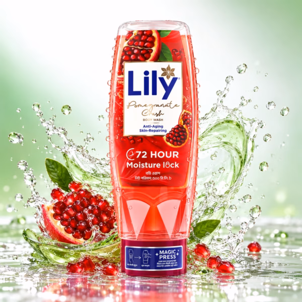 Authentic lily melon fresh body wash 500ml bottle with green melon graphics